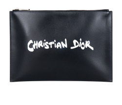 Christian Dior Clutch, Leather, Black,10-BO-1213, 3*